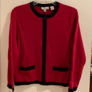 Ann Taylor red zip sweater